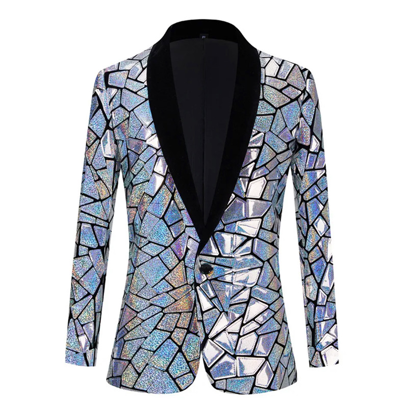 Men'S Grooming Mirror - Erkek Lüks Lazer Pullu Blazer Ceket