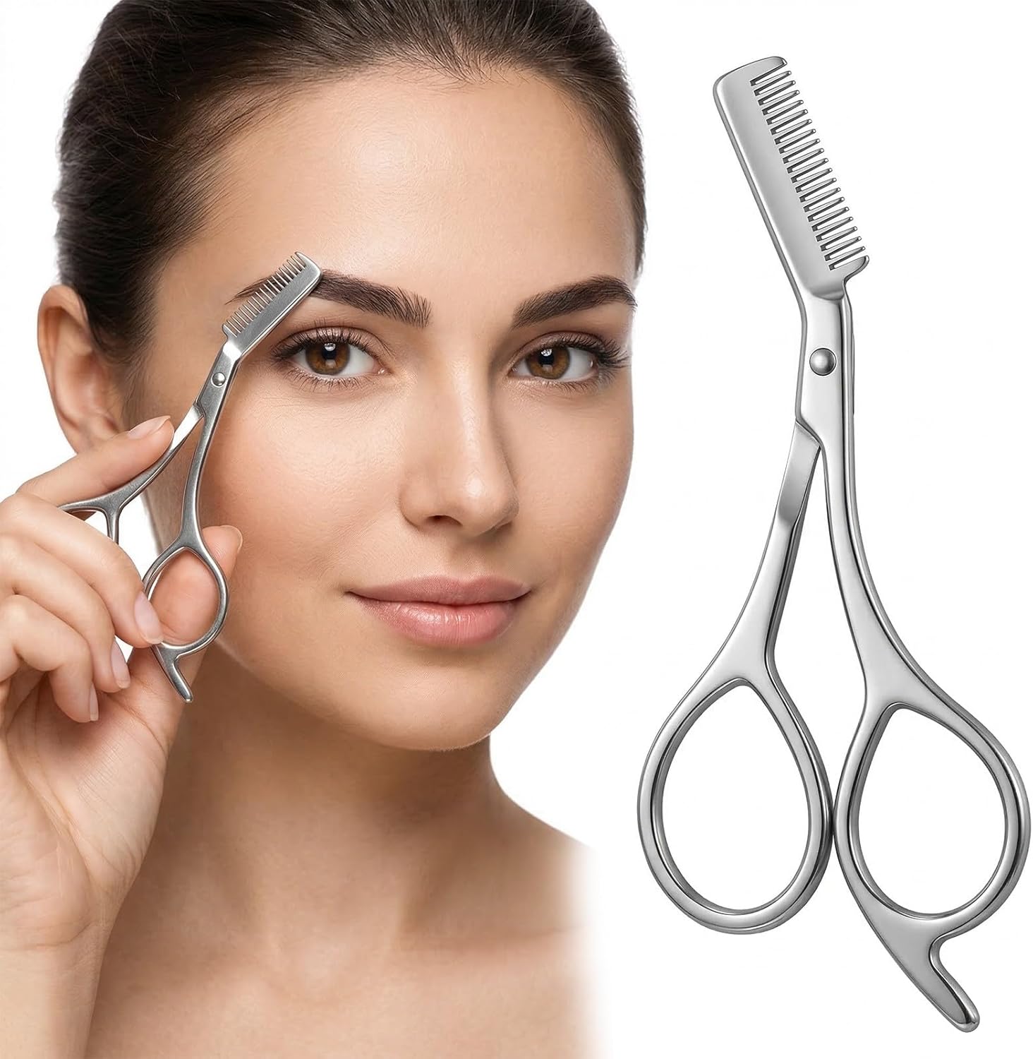 Men'S Grooming Mirror - Paslanmaz Çelik Kaş Makası ve Tarak